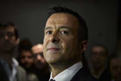 El agente de futbolistas Jorge Mendes, en un acto en Lisboa, el año pasado.