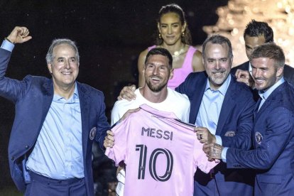 Messi, durante su presentación con el Inter Miami. C. H.