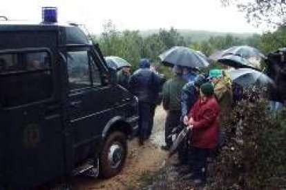 Vecinos de Biobra cuando ocuparon montes de Sobrado para impedir las labores de la compañía Cedie