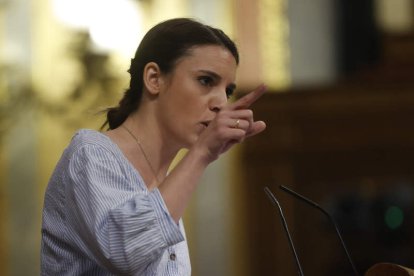 La ministra de Igualdad, Irene Montero, el pasado miércoles en el Congreso. JUAN CARLOS HIDALGO