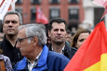 Tudanca, ayer, en la manifestación de Valladolid.