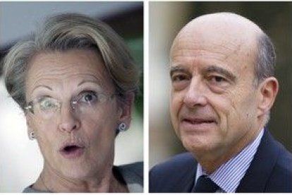 Alliot-Marie y su posible sucesor, Alain Juppe.