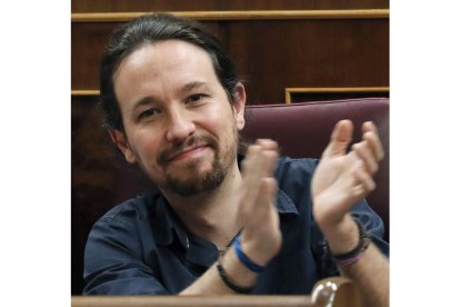 Iglesias, ayer en el Congreso. Javier Lizón