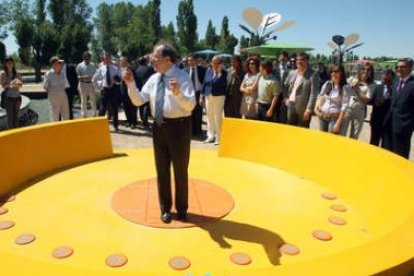 Herrera en la inauguración de un parque en Valladolid.