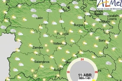 Tiempo previsto en León para este martes. AEMET