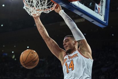 Willy Hernangómez, en una de sus últimas actuaciones en los Knicks.