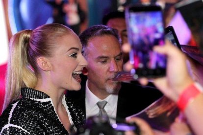 La actriz inglesa Sophie Turner, en la promoción de X-Men: Dark Phoenix, este martes, en Ciudad de México.