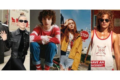 Millie Bobby Brown, Finn Wolfhard, Sadie Sink y Dacre Montgomery, los ídolos de Stranger Things y de las marcas de moda.