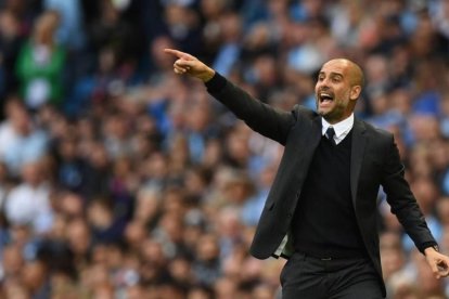 Guardiola, durante el partido ante el Sunderland.