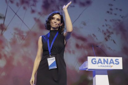 Isabel Díaz Ayuso, durante el 17 Congreso Autonómico Extraordinario del PP para su elección. MARISCAL