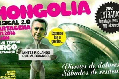 El cartel del musical 'Mongolia' que convocaba al público de Cartagena, Murcia, y que ha denunciado Ortega Cano.