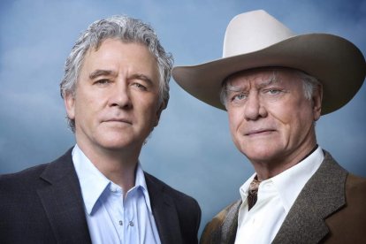 Los actores protagonistas de la serie ‘Dallas’, Patrick George Duffy y Larry Martin Hagman.