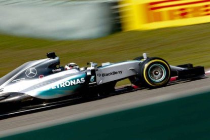 El Mercedes de Lewis Hamilton en el Gran Premio de China.