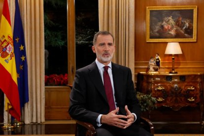 El rey Felipe VI pronuncia su tradicional discurso de Nochebuena, el noveno de su reinado. BALLESTEROS