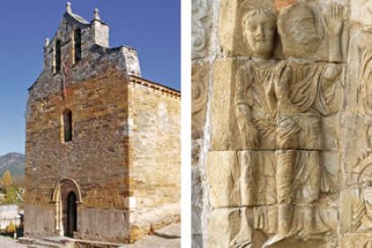 Dos detalles de la iglesia de Santiago en Villafranca del Bierzo.