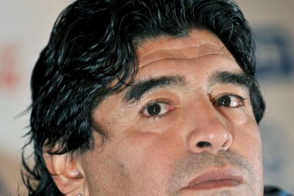 El seleccionador de fútbol de Argentina, Diego Armando Maradona.