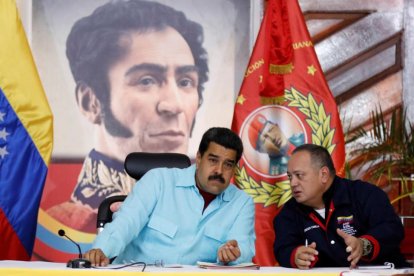 El presidente de Venezuela, Nicolas Maduro , con el expresidente de la Asamblea Nacional Diosdado Cabello.