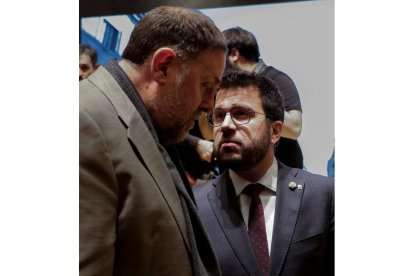 Oriol Junqueras con Pere Aragonés. QUIQUE GARCÍA