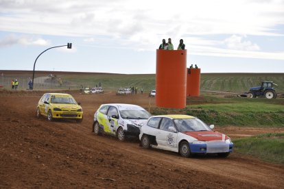 Un momento de una de las carreras celebradas hoy en Los Cucharales, en Valencia de Don Juan. DL