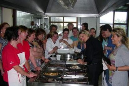 Un momento del curso de cocina de setas