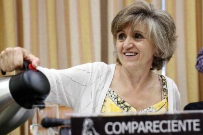 La ministra de Sanidad, María Luisa Carcedo, durante una comparecencia en el Congreso.