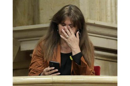 Laura Borràs ayer, en el Parlament. QUIQUE GARCÍA