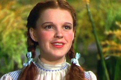 Judy Garland, durante el rodaje de El mago de Oz.