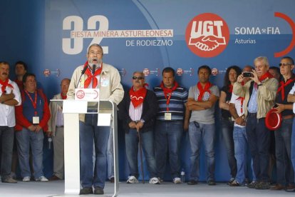 Momento de la fiesta minera de Rodiezmo, el año pasado.