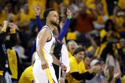 Stephen Curry, durante el partido ante los Trail Blazers.