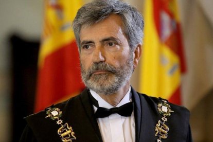 El presidente del Supremo, Carlos Lesmes, en un acto judicial.