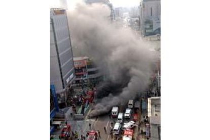 La estación de Joongang, en pleno centro de Daegu, durante el rescate