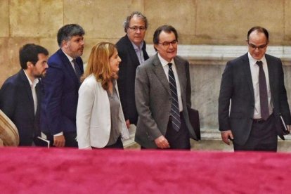 Artur Mas llega al Parlament para comparecer en la comisión de Afers Institucionals sobre los casos de corrupción de CDC.