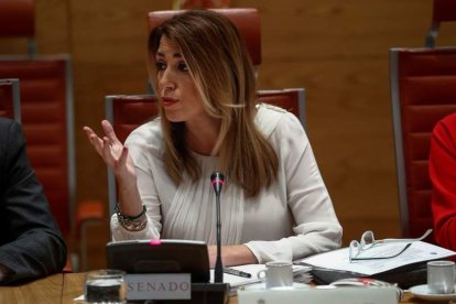 La presidenta de Andalucía, Susana Díaz, ayer en el Senado. EMILIO NARANJO