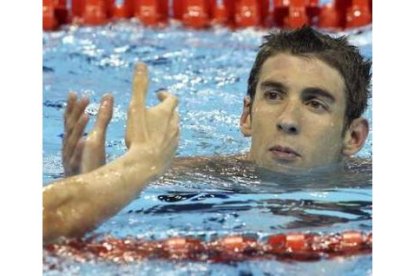 Phelps tras competir en la final de los 100 mariposa, disputada ayer.