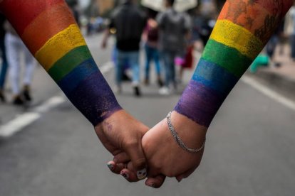 Imagen de activistas del colectivo LGTBI+. JUAN JOSÉ HORTA