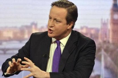Cameron habla en un programa de televisión de la BBC, este domingo.