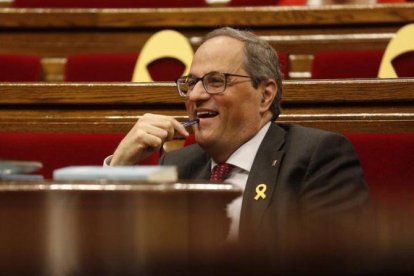 Quim Torra en el Parlamento catalán.