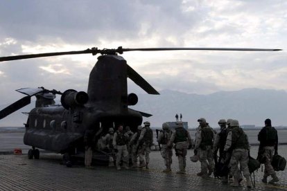 Soldados estadounidenses en la base de Bagram. SYED JAN SABWOON