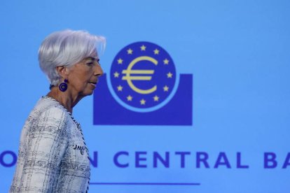 La presidenta del Banco Central Europeo (BCE), Christine Lagarde, en Fráncfort. RONALD WITTEK