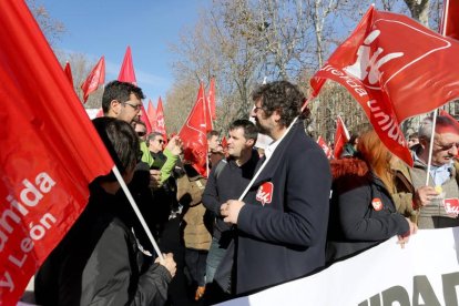 Manifestación en defensa de la sanidad pública, con la presencia de responsables de las plataformas convocantes y de dirigentes políticos de la Comunidad.