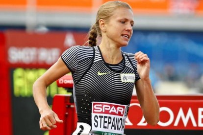 Stepanova durante los Europeos de Amsterdam.