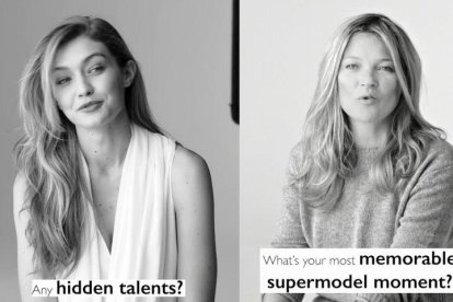 Gigi Hadid y Kate Moss posan juntas por primera vez para la colección primaveral de Stuart Weitzman.