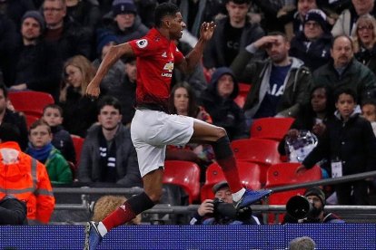 Marcus Rashford celebra su gol ante el Tottenham.