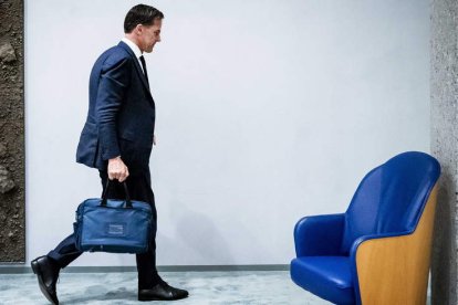 Rutte ayer, tras comunicar que deja la política REMKO DE WAAL