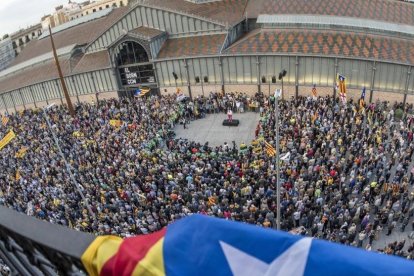 Manifestación de la ANC en Barcelona, este lunes.