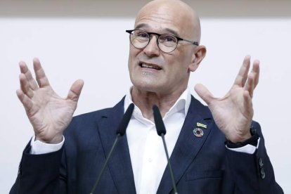 Imagen del consejero de Exteriores de la Generalidad, Raúl Romeva. ANDREU DALMAU