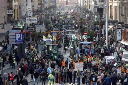 Agricultores y ganaderos salieron a las calles de León el pasado 28 de febrero.