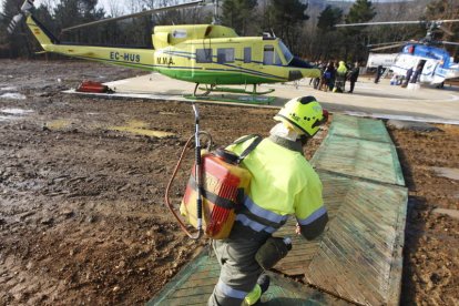 Base de la brigada de refuerzo de incendios forestales (BRIF) de Tabuyo del Monte, en León