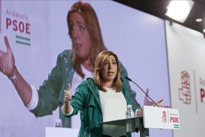 Susana Díaz, este sábado, durante el acto conmemorativo del Día de Andalucía organizado por el PSOE.