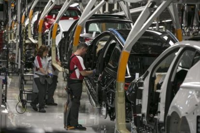 Cadena de montaje de Seat en Martorell.